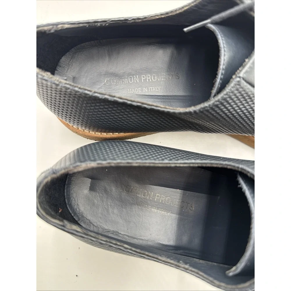 Common Projects 1899 Derby Shine Perforated Leather Navy Blue Shoes Mens Size 43
